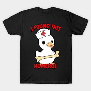 Funny duck is a nurse with a joke T-Shirt